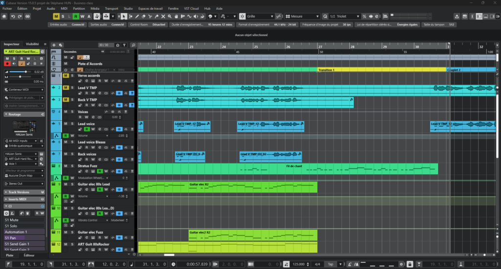 Projet musical Creaphoniac réalisé dans Cubase Pro 15